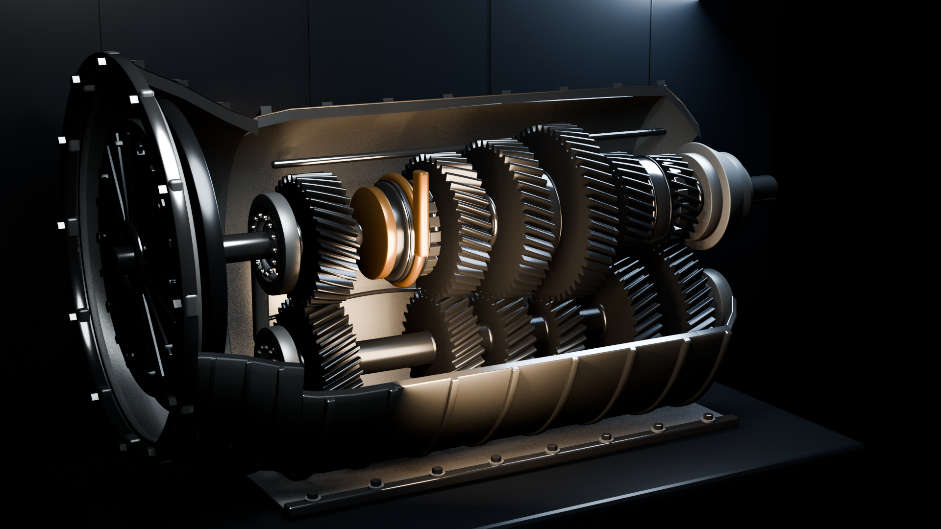 Cutaway view of the AD-5 six-speed transmission concept